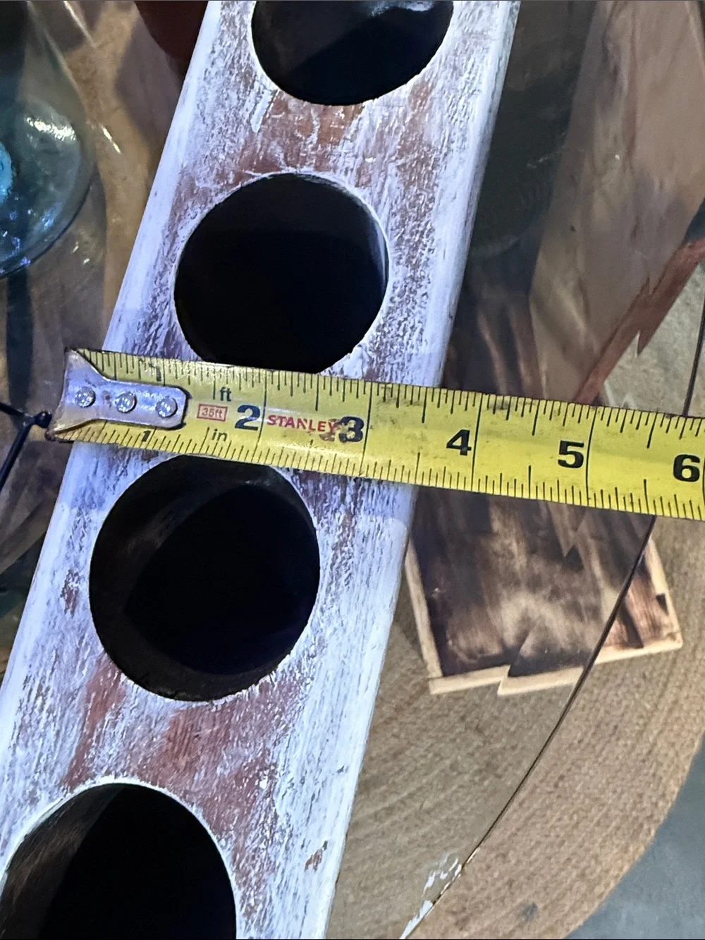 Set of 2 !!! 16” x 4” white stain cheese mold Candle holder